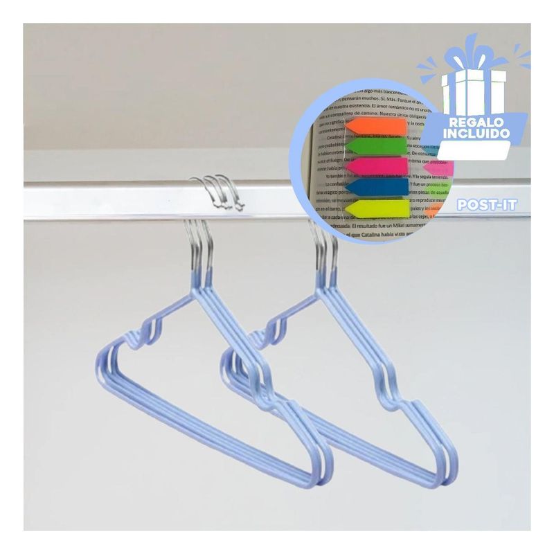 RYBIU IMPORT - Pack12 Set de Perchas Util en Azul Y+Banderitas Adhesivas