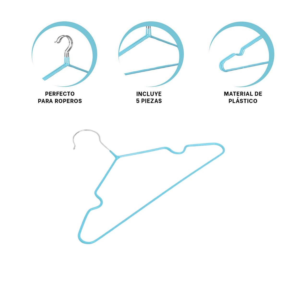 RYBIU IMPORT - Pack12 Set de Perchas Util en Celeste Y+Banderitas Adhesivas