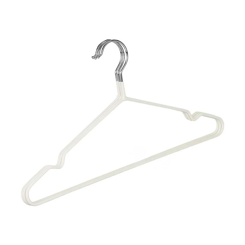 GENERICO - Colgadores de Ropa de Alambre con Plastico en Blanco
