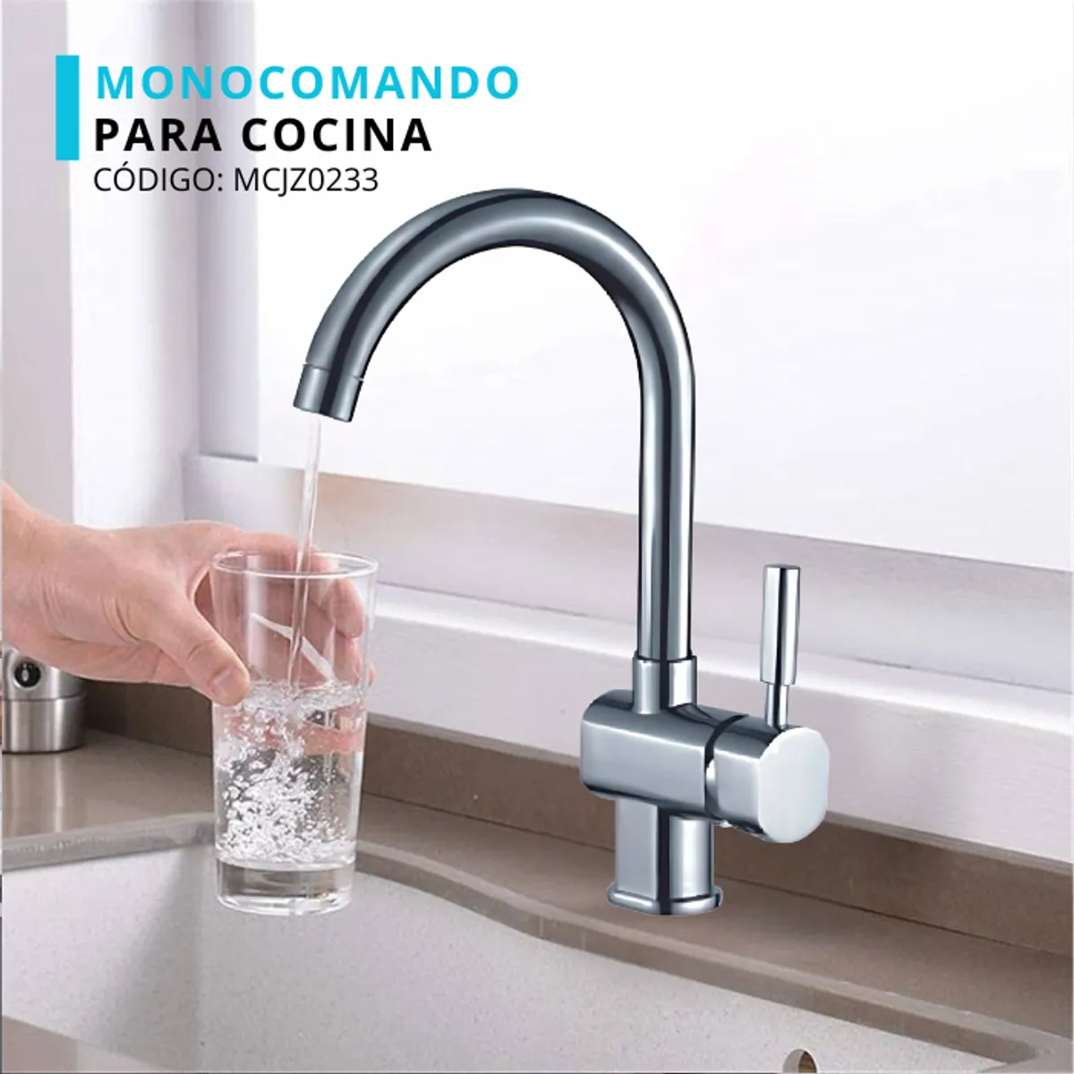 XM - MEZCLADORA MONOCOMANDO PARA COCINA CROMADO MCJZ0233