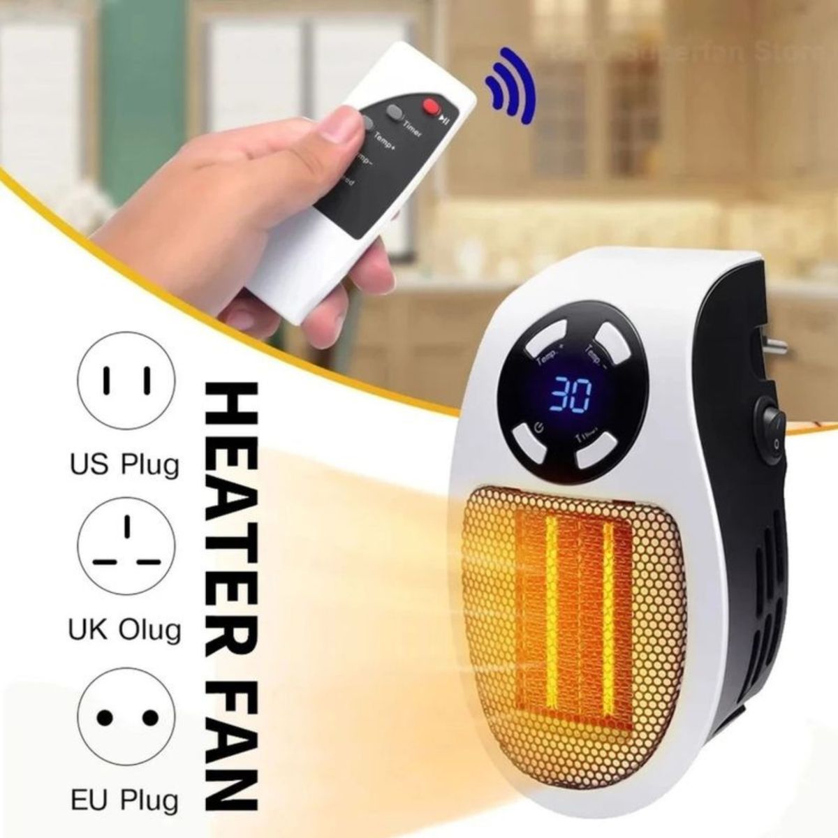 GENERICO - Calefactor Eléctrico Portátil con Control