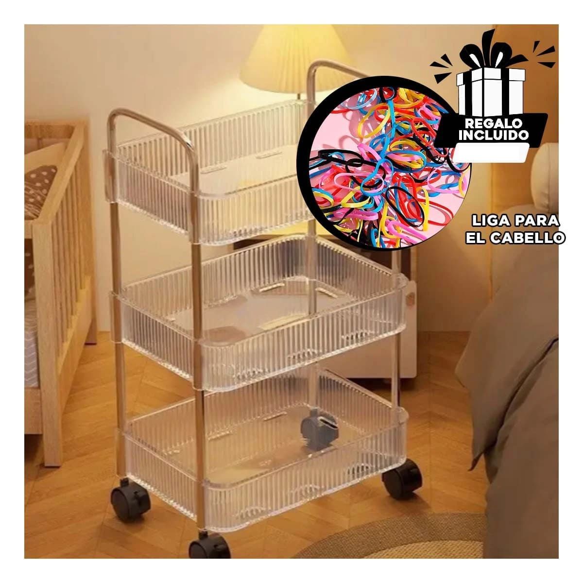 GENERICO - Pack5 Estante de Lavanderia de 3 Niveles Y+Ligas de Regalo