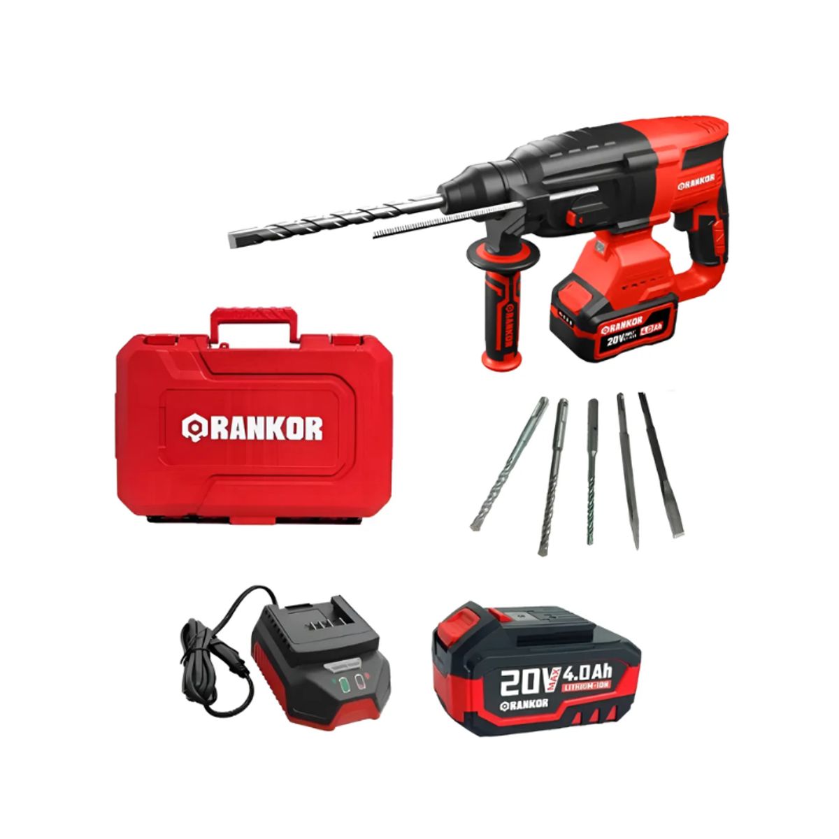 RANKOR - Rotomartillo Inalámbrico Sds-plus 20v Rankor 3.2 J Brushless