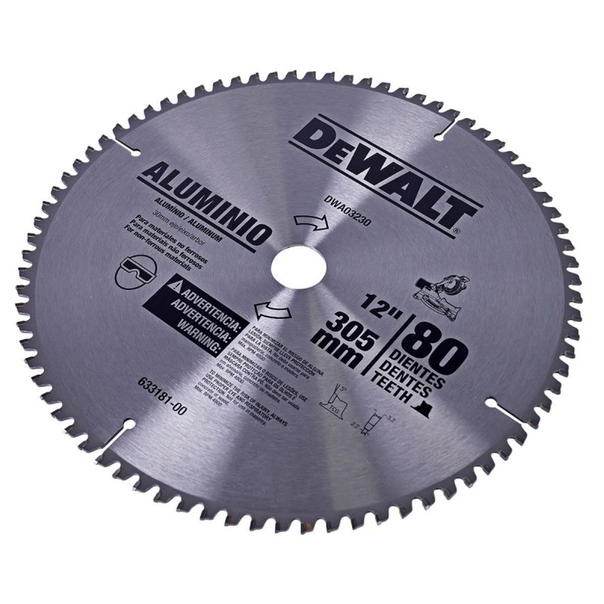 DEWALT - Disco Sierra para Aluminio 12 - 80 Dientes