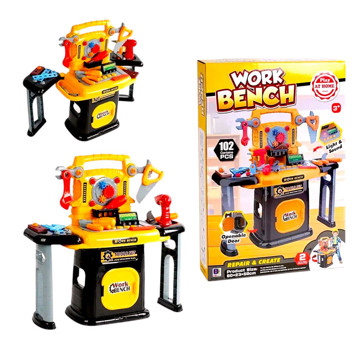 GENERICO - Juego de herramientas para niños 102 piezas con luces y sonido.