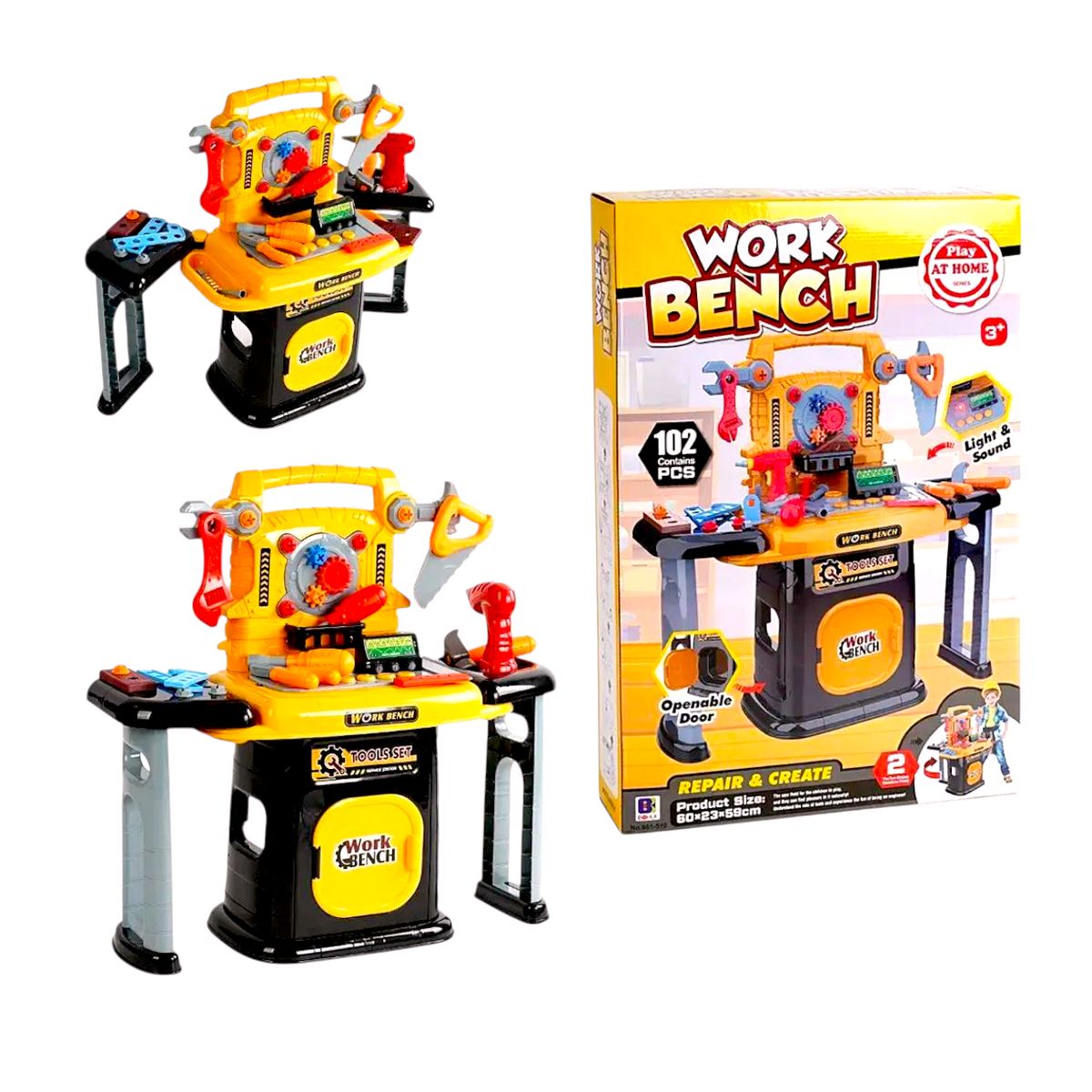 GENERICO - Juego de herramientas para niños 102 piezas con luces y sonido.