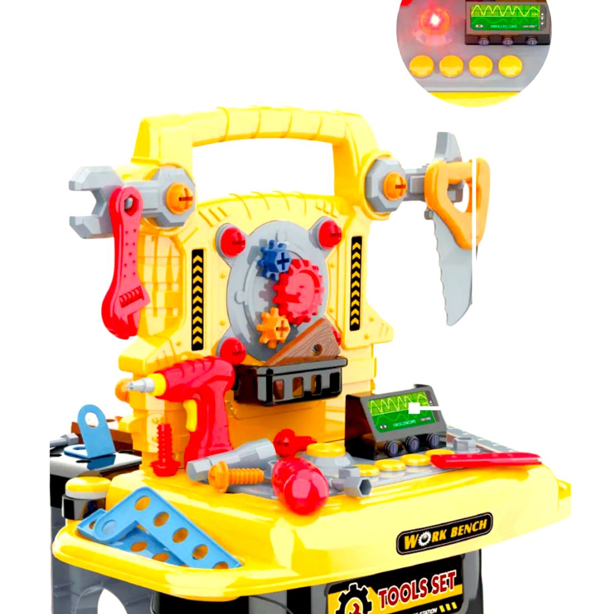 GENERICO - Juego de herramientas para niños 102 piezas con luces y sonido.