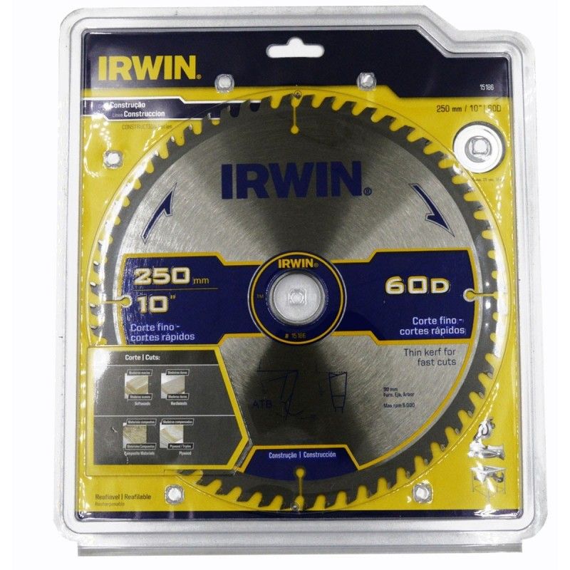 IRWIN - Disco Sierra Circular  Inglete 10 x 60T 30 mm - pack x 2 unid