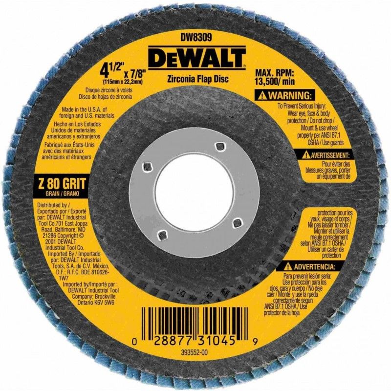 DEWALT - Disco Flap 4-1/2" X78 Grano 80 x 10 unid