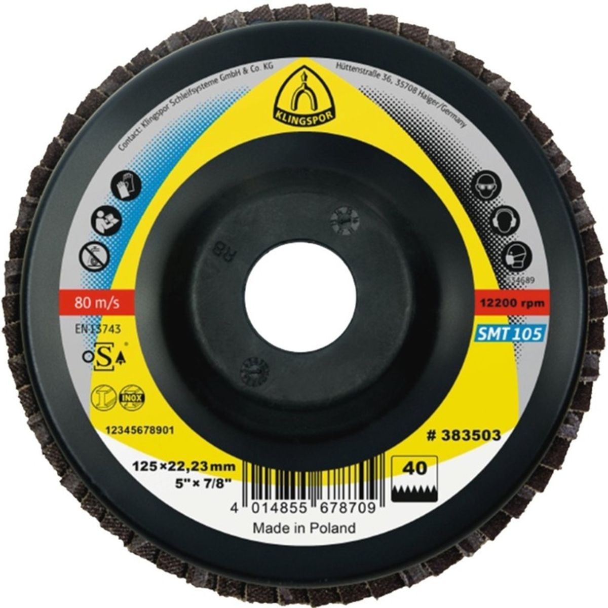 KLINGSPOR - Discos Flap 4 1/2" G80 115x2223mm x 30 unid