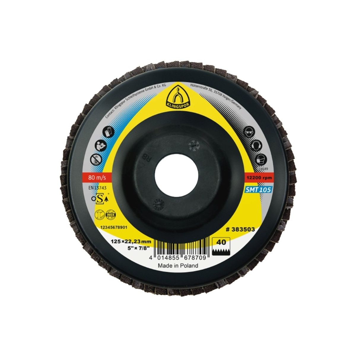 KLINGSPOR - Discos Flap 4 1/2" G80 115x2223mm x 30 unid