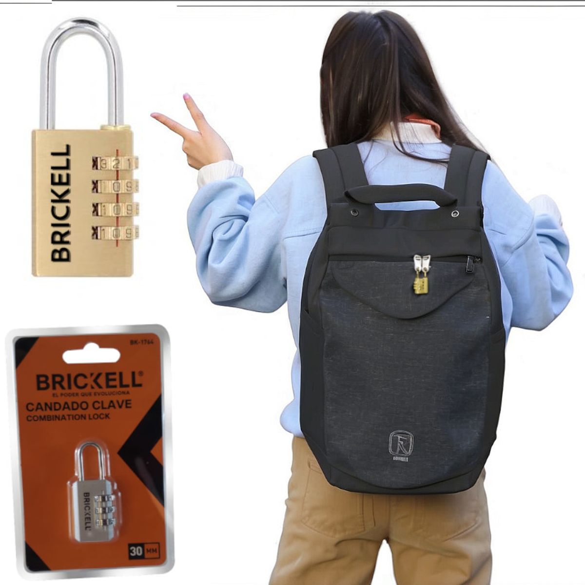 GENERICO - Candado 3 Combinaciones Metal Mochilas Casilleros Viajes Seguridad