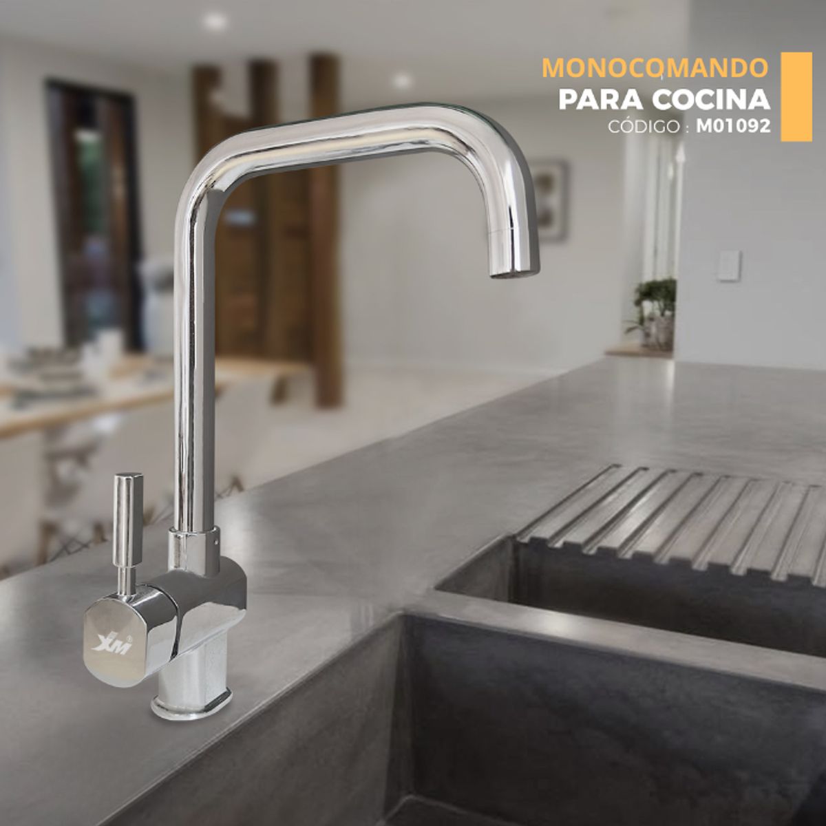 XM - MEZCLADORA MONOCOMANDO PARA COCINA CROMADO M01092