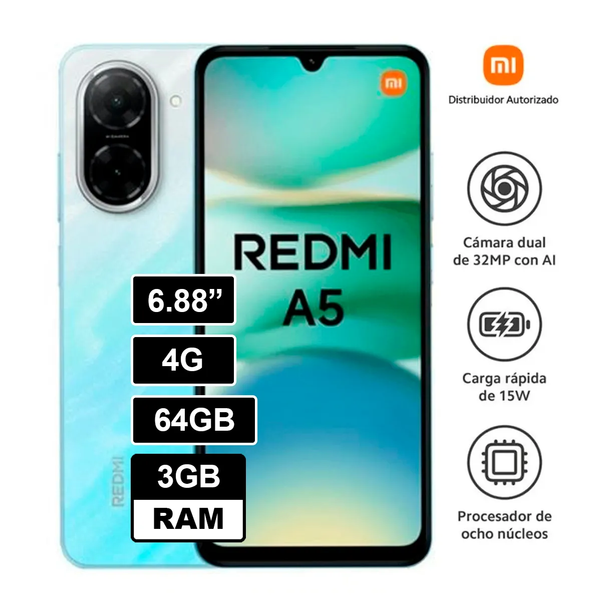 XIAOMI - CELULAR REDMI A5 3GB RAM  64GB AZUL