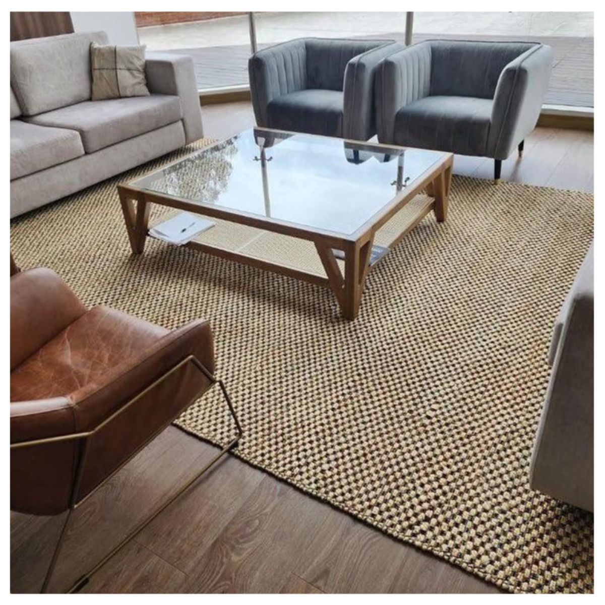 GENERICO - Alfombra Yute Decoghar Chess Multicolor IC14529  180x280cm