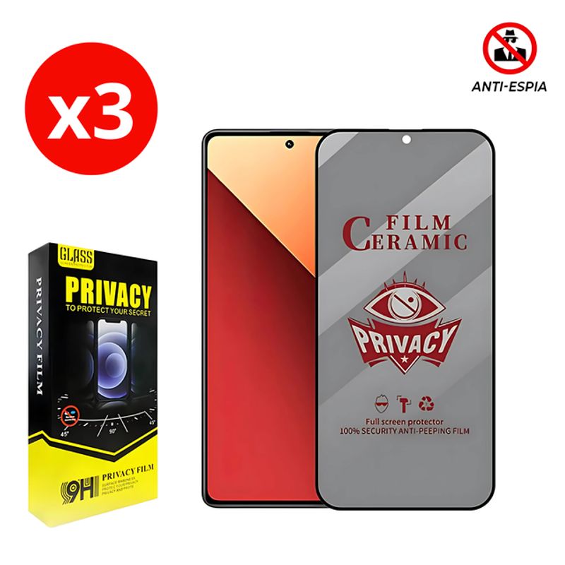 SHIELD - Pack x3 Mica Matte Antiespía Protector de Pantalla para Xiaomi Redmi 14C