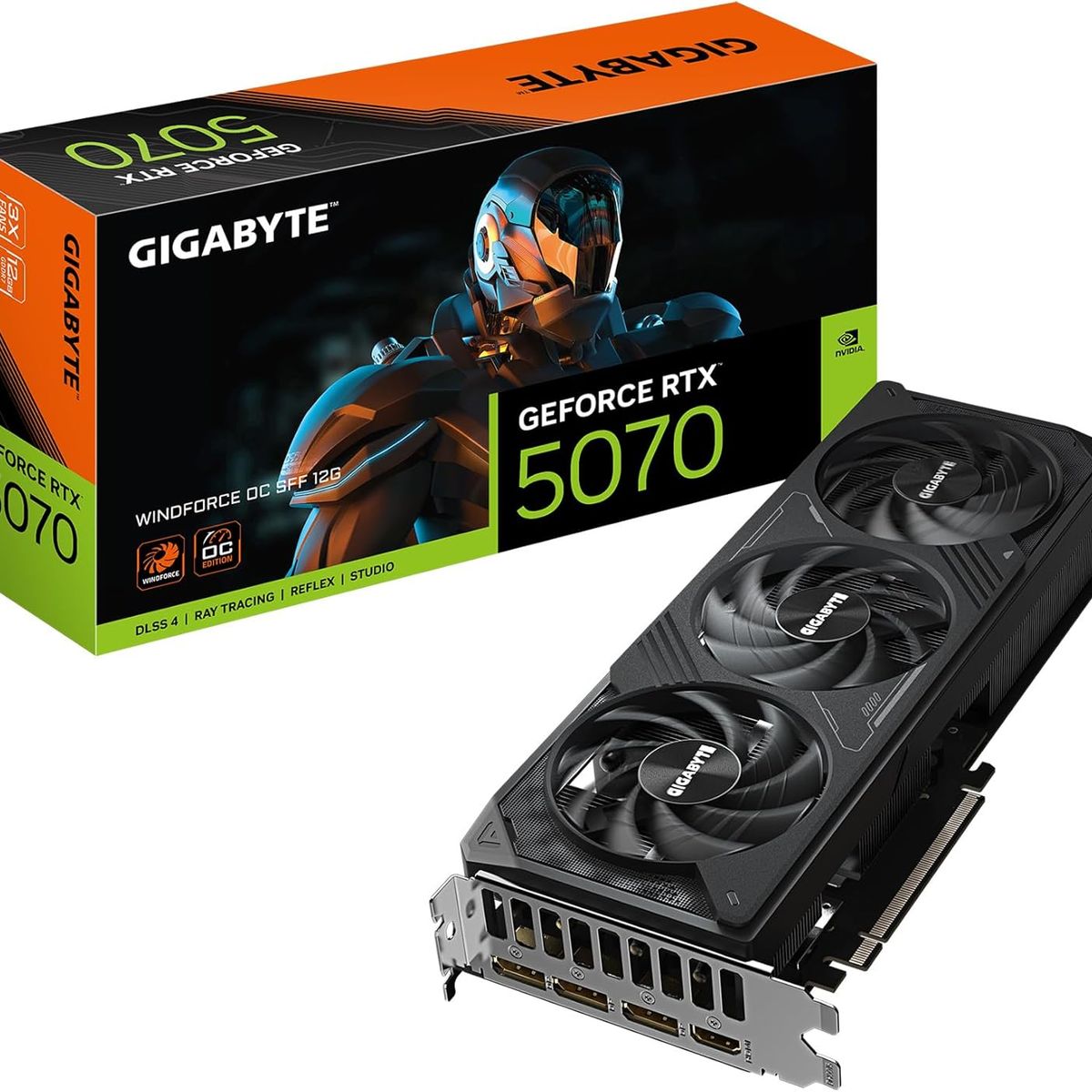 GIGABYTE - Tarjeta de video GIGABYTE GeForce RTX 5070 WINDFORCE OC SFF 12