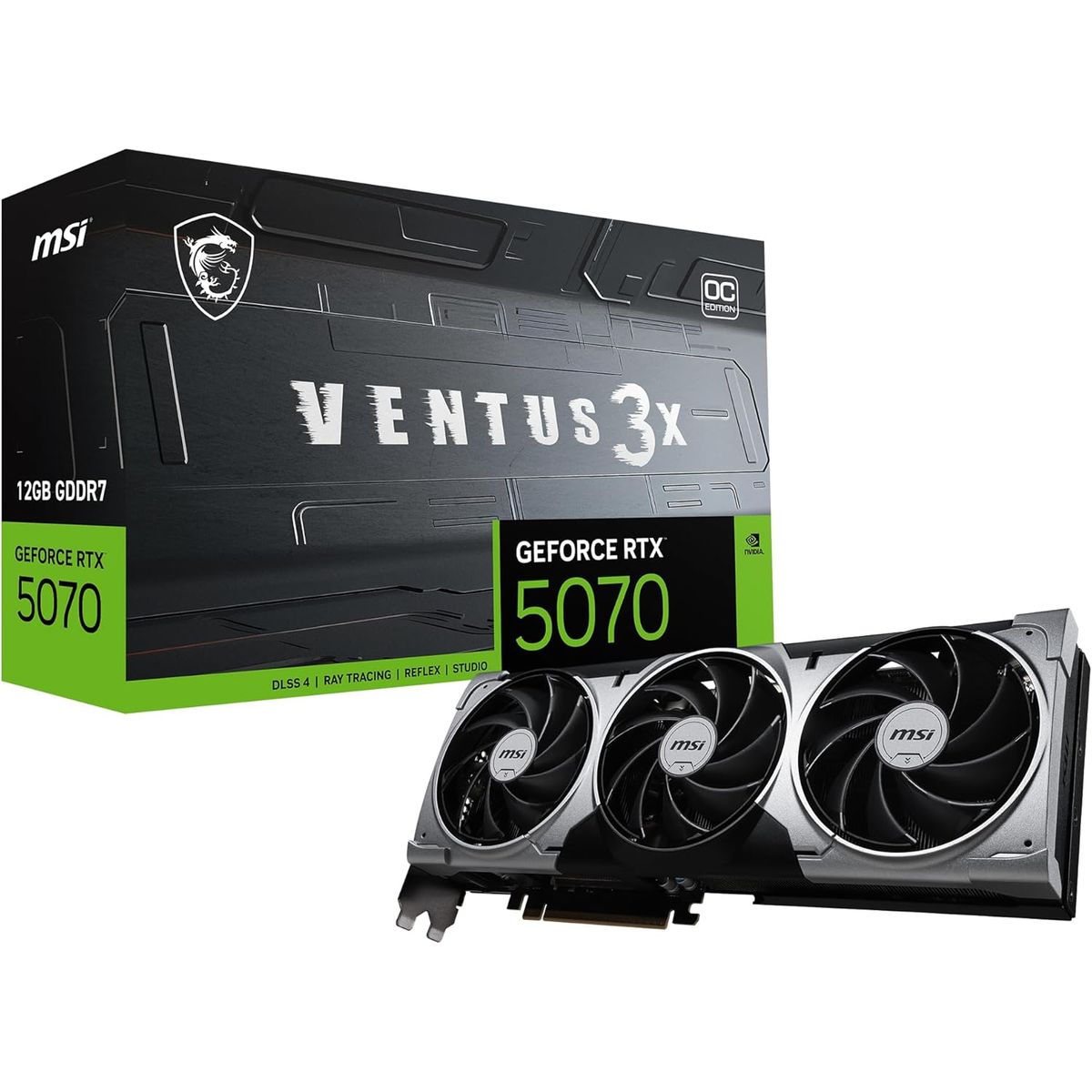 MSI - Tarjeta de video MSI GeForce RTX 5070 12G VENTUS 3X OC