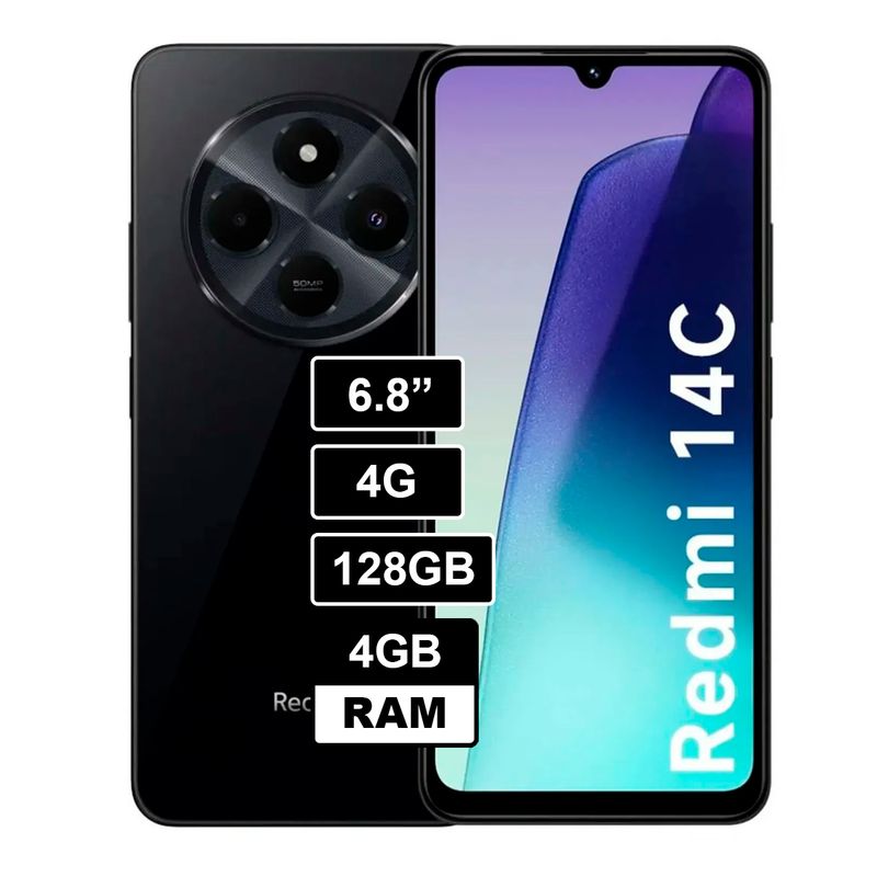 XIAOMI - Celular Redmi 14C 4GB RAM 128GB negro