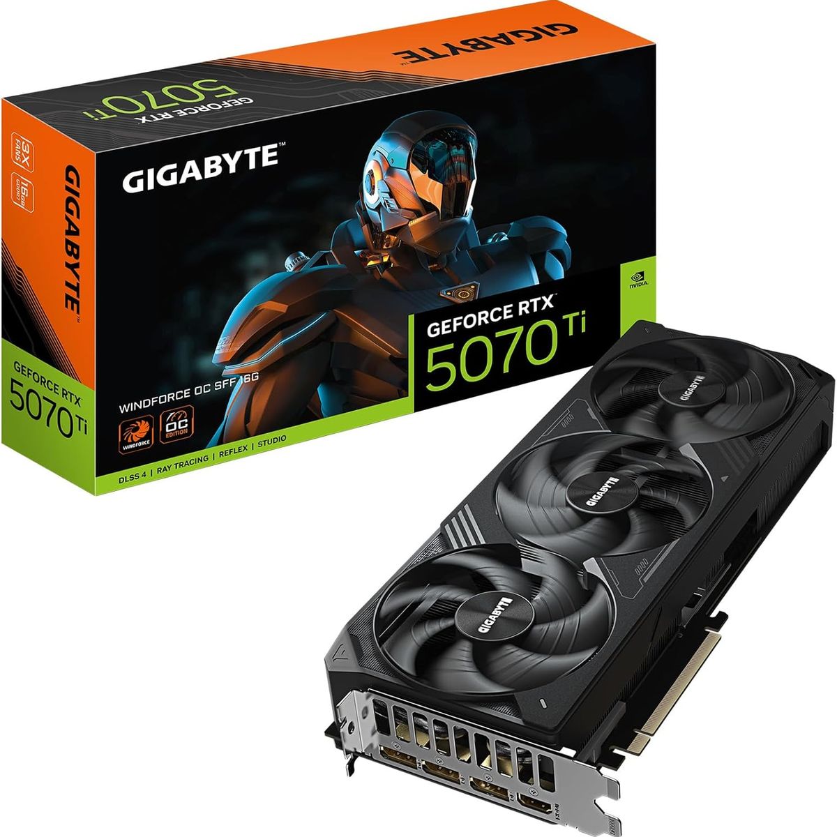 GIGABYTE - Tarjeta de video GIGABYTE GeForce RTX 5070 Ti WINDFORCE OC SFF 16 GB