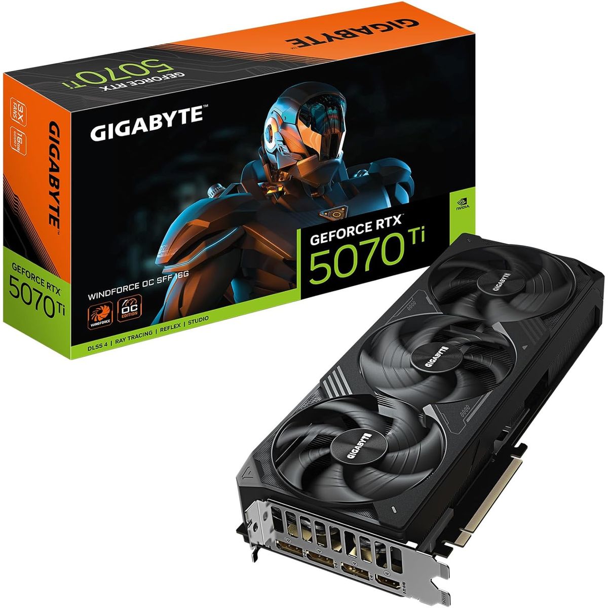 GIGABYTE - Tarjeta de video GIGABYTE GeForce RTX 5070 Ti WINDFORCE OC SFF 16 GB