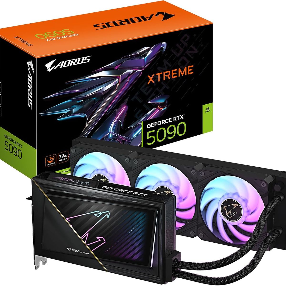 GIGABYTE - Tarjeta de video GIGABYTE AORUS GeForce RTX 5090 XTREME WATERFORCE 32G