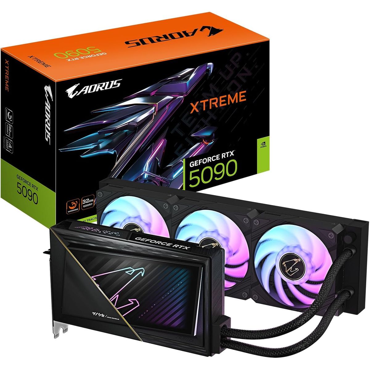 GIGABYTE - Tarjeta de video GIGABYTE AORUS GeForce RTX 5090 XTREME WATERFORCE 32G