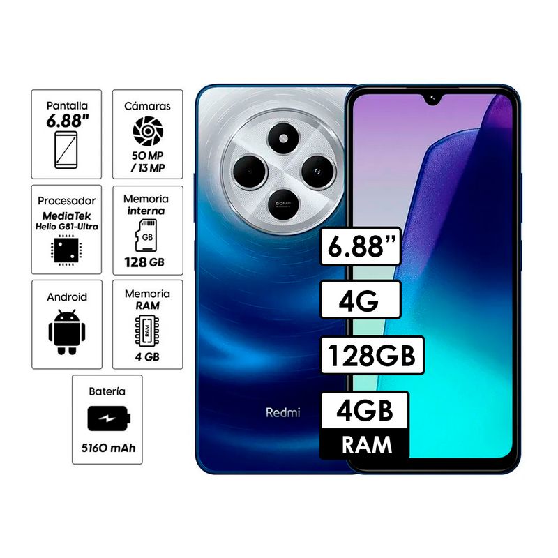 XIAOMI - Celular Redmi 14C 4GB RAM 128GB Azul