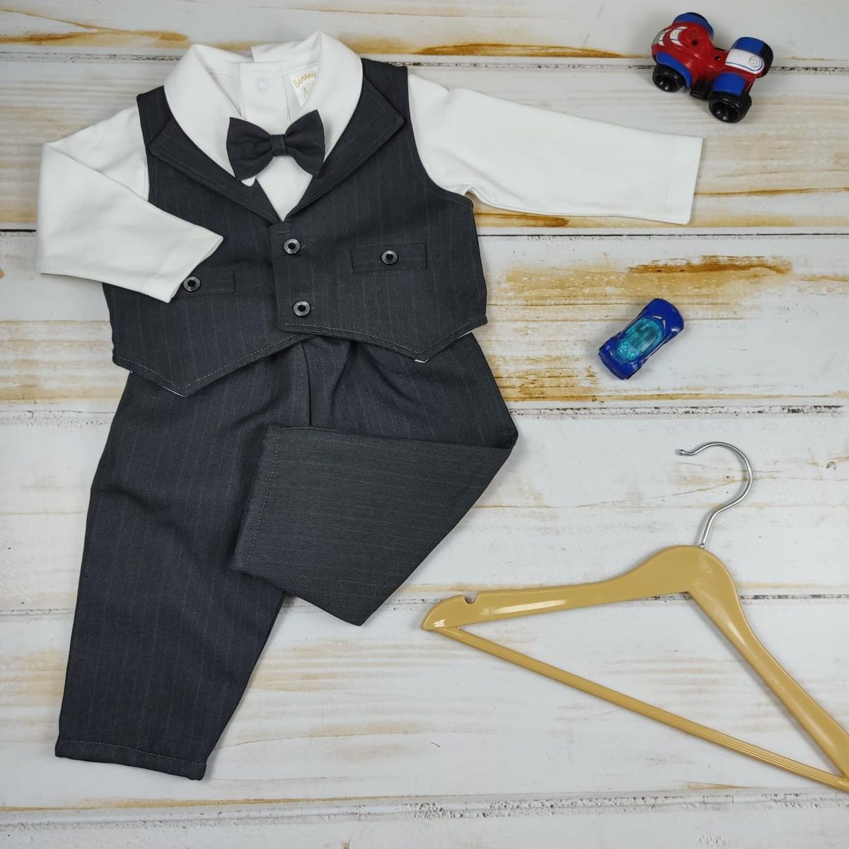 BANNITAS - Terno de niño Gris de Rayas