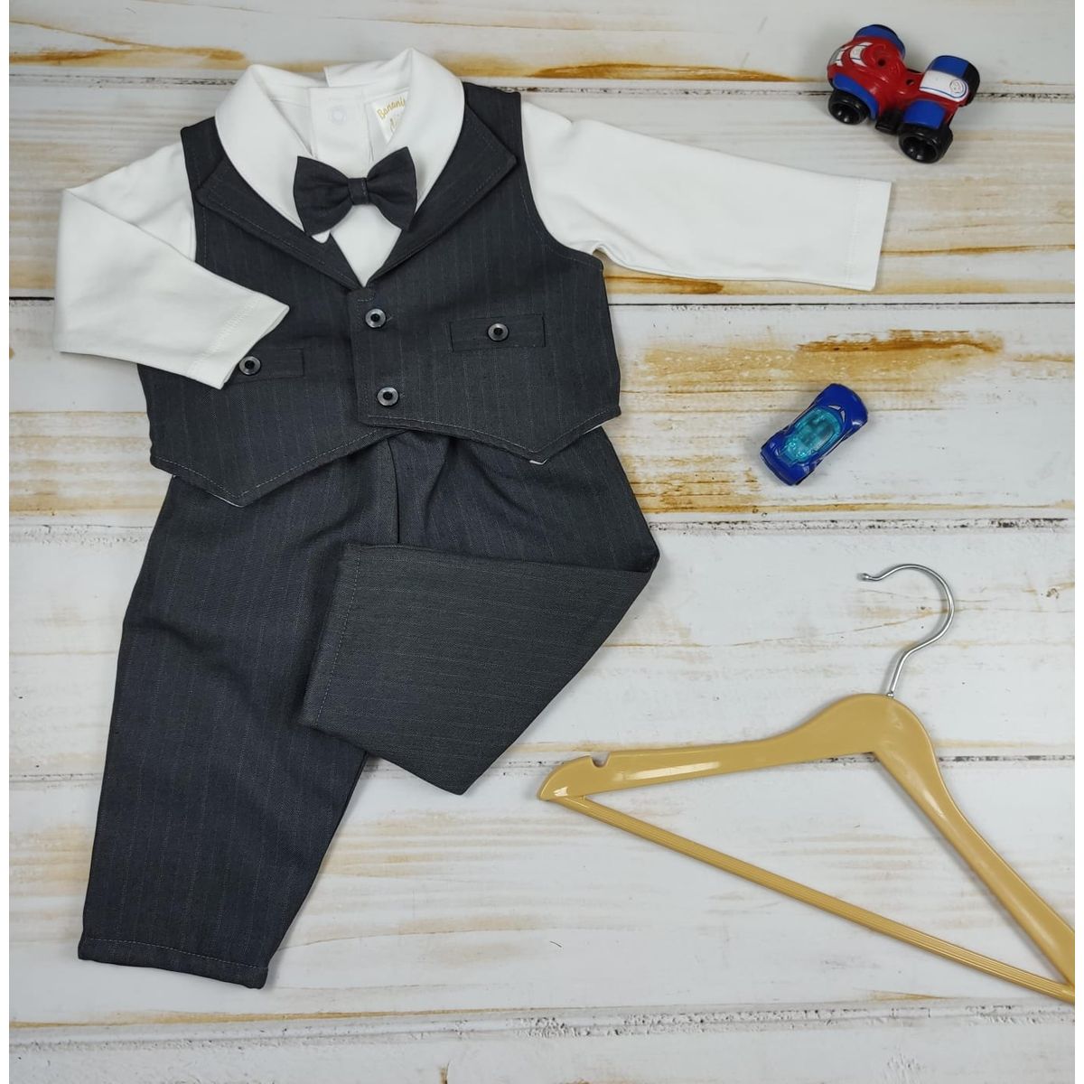 BANNITAS - Terno de niño Gris de Rayas