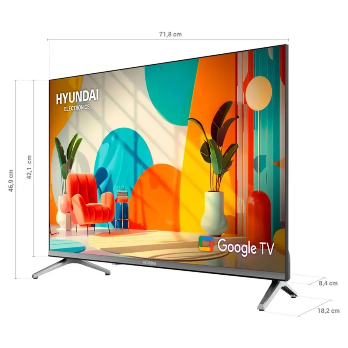 HYUNDAI - Televisor Hyundai QLED 32 HD Google TV HYLED3259QG