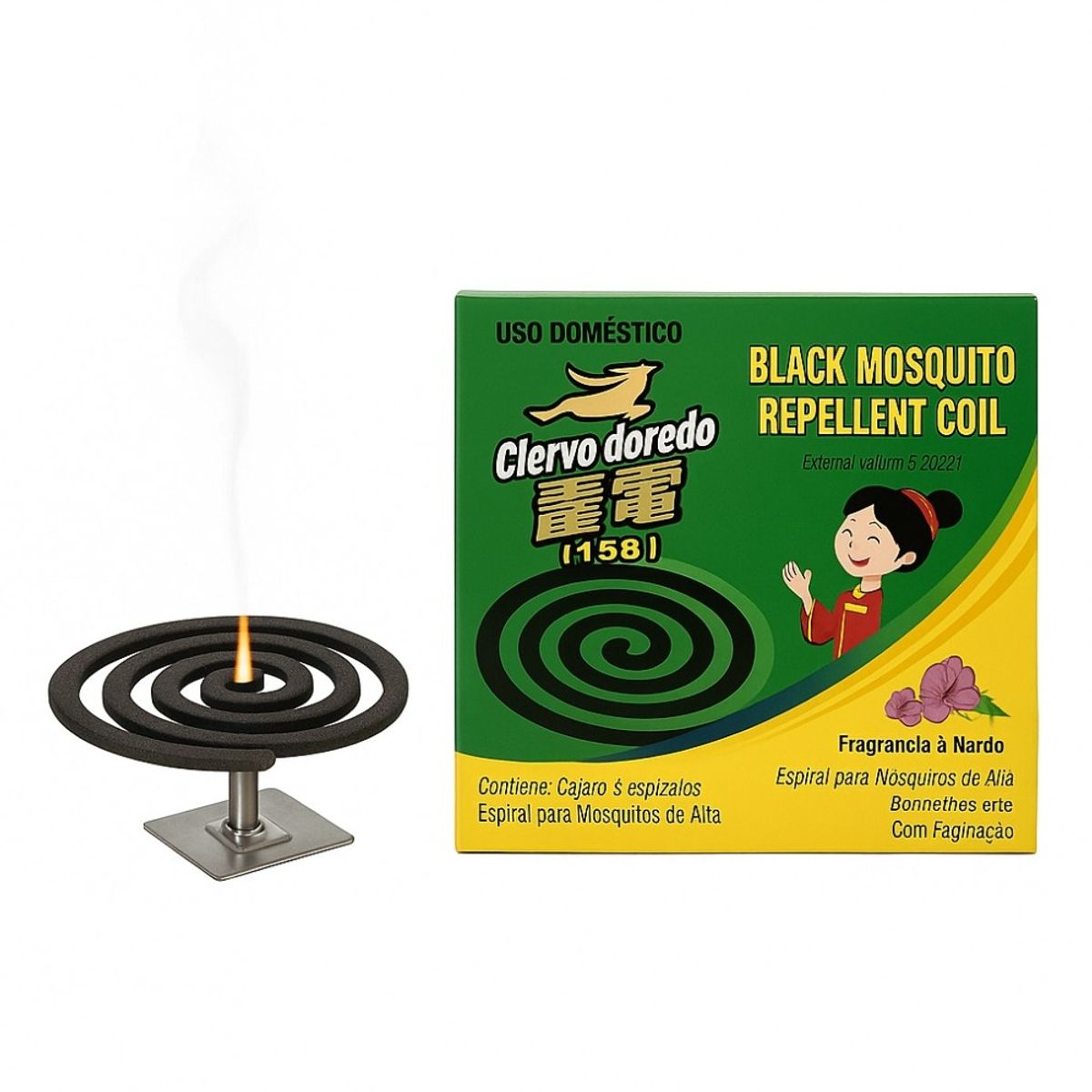 GENERICO - Espiral Aromático Anti Mosquitos Pack x5 Ciervo Dorado