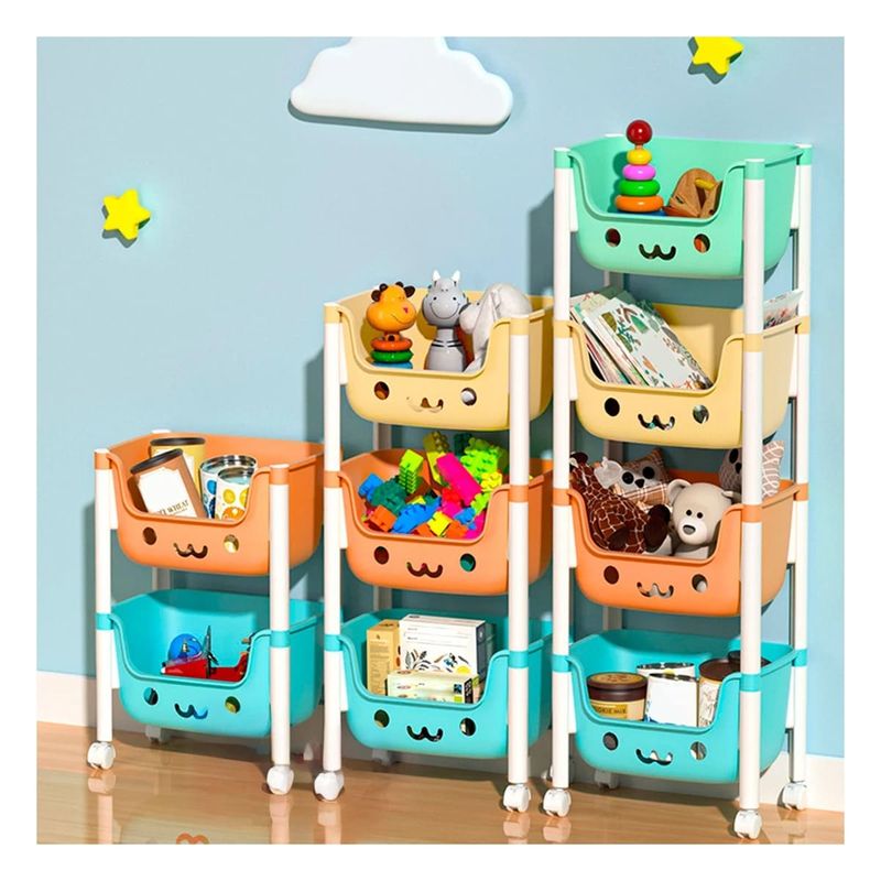 GENERICO - Pack3 Estante Juguetes en 4 N Multicolor Y+Ligas de Regalo