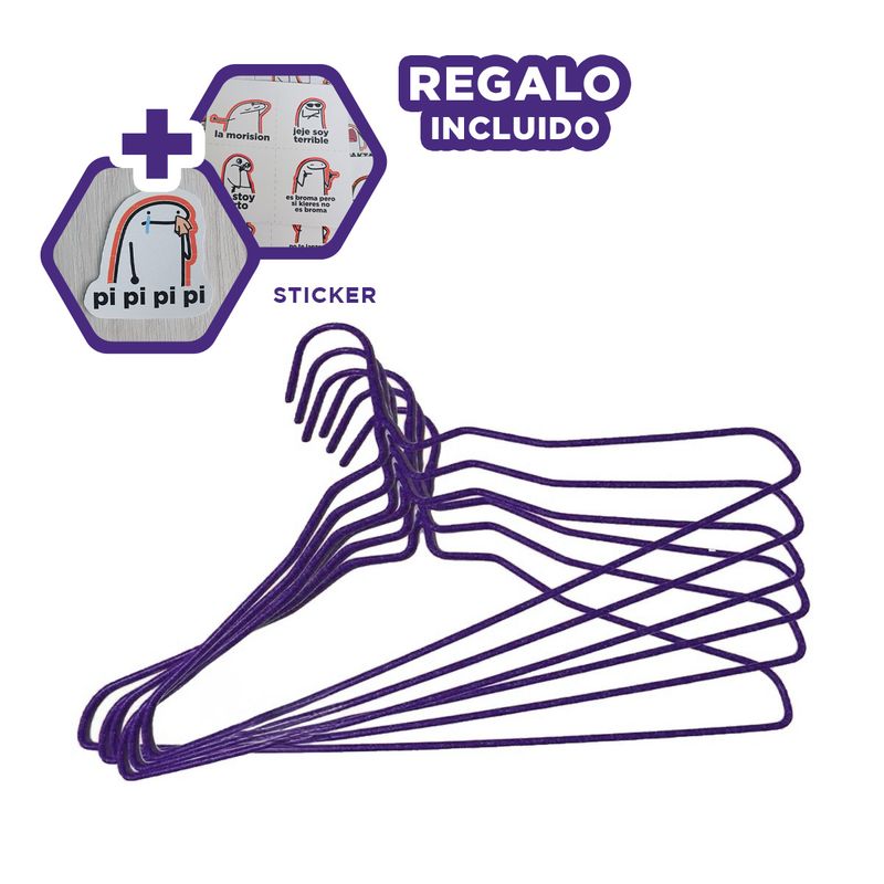 GENERICO - Colgador Duradero de Ropa Infantil Morado Y+Regalo Stickers