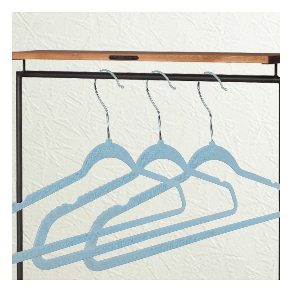 GENERICO - Pack4 Set de Perchas Ropa Infantil Celeste Y+Papel de Regalo