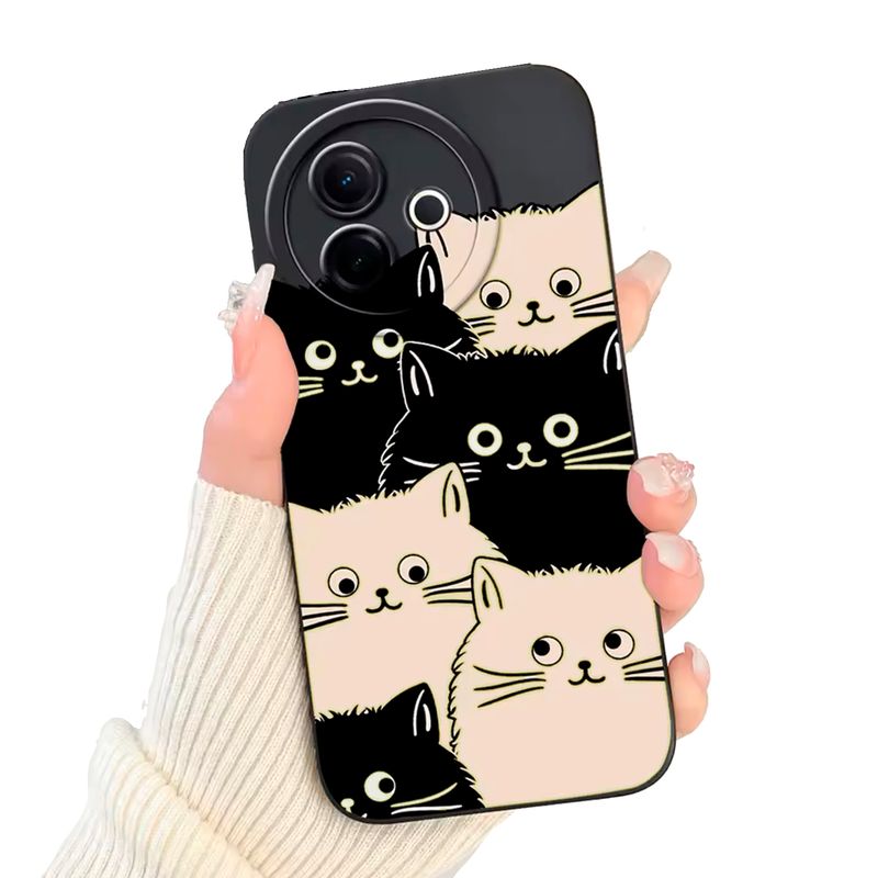 GENERICO - Funda Protector Case VIVO Y39 - GATITOS MARRONES NEGRO