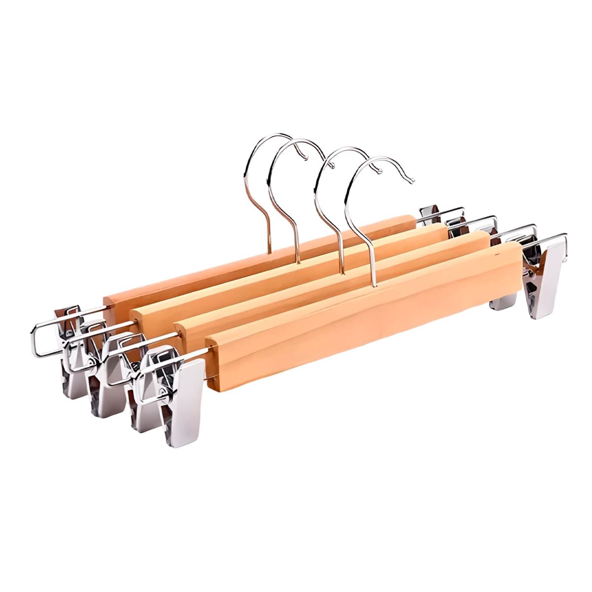 GENERICO - Pack2 Colgadores de Ropa de Madera con Ganchos de Metal