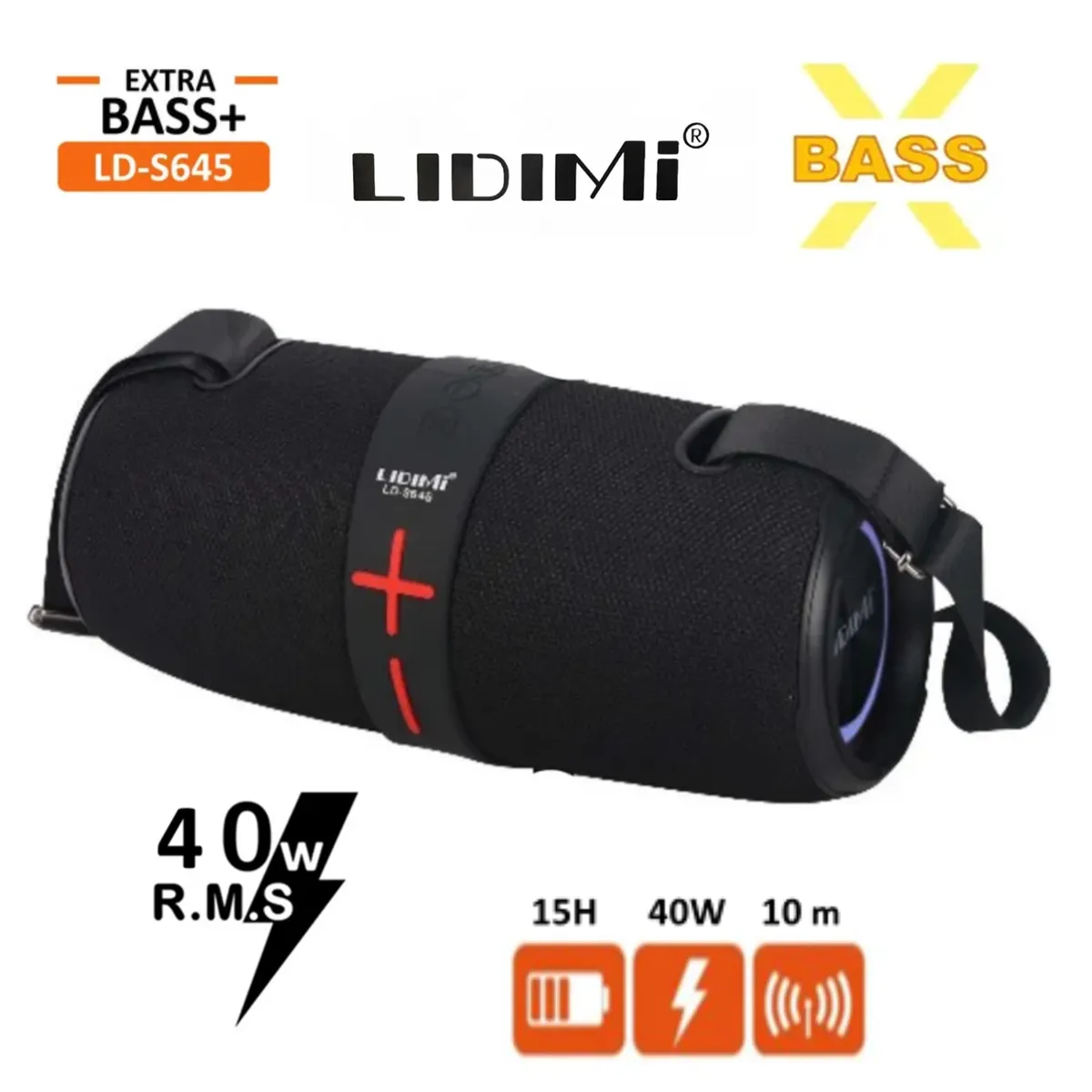 LIDIMI - Parlante LIDIMI Bluetooth Portátil LD-S645 40W Con Luces RGB