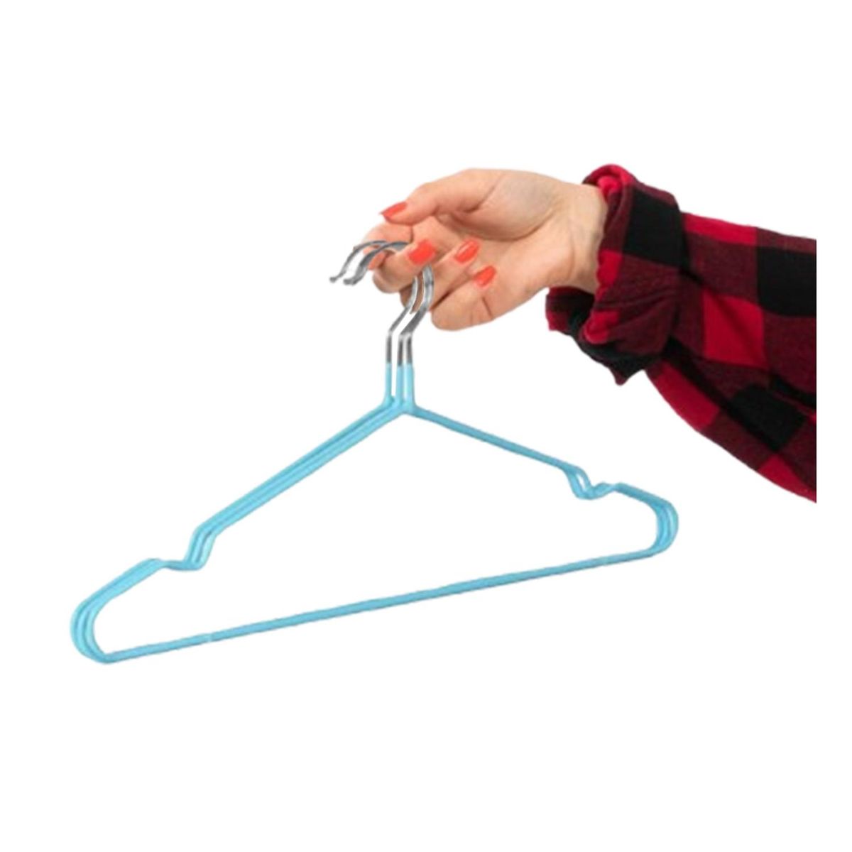 RYBIU IMPORT - Pack12 Set de Perchas Util en Celeste Y+Banderitas Adhesivas