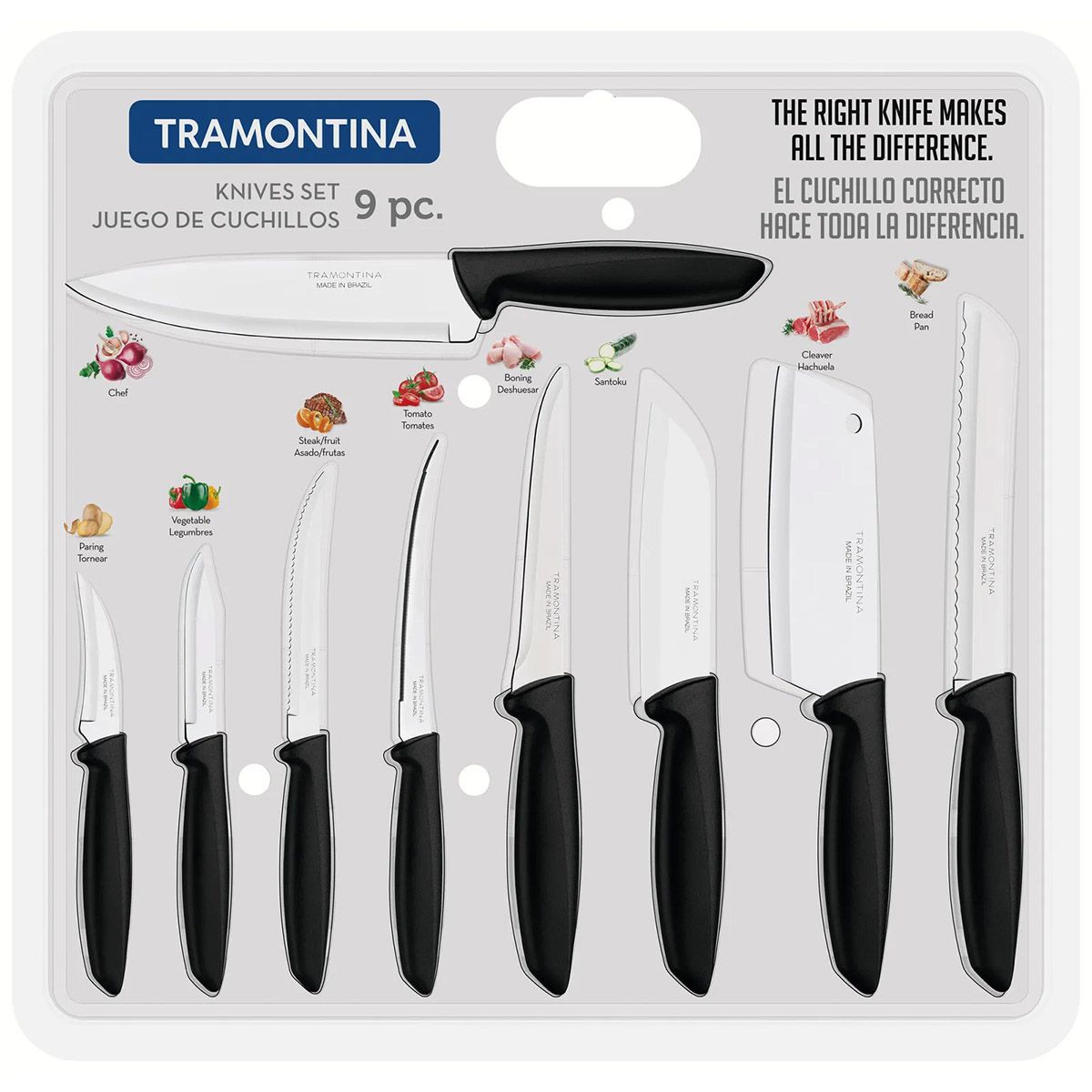 TRAMONTINA - Cuchillos Tramontina Plenus 9 Piezas