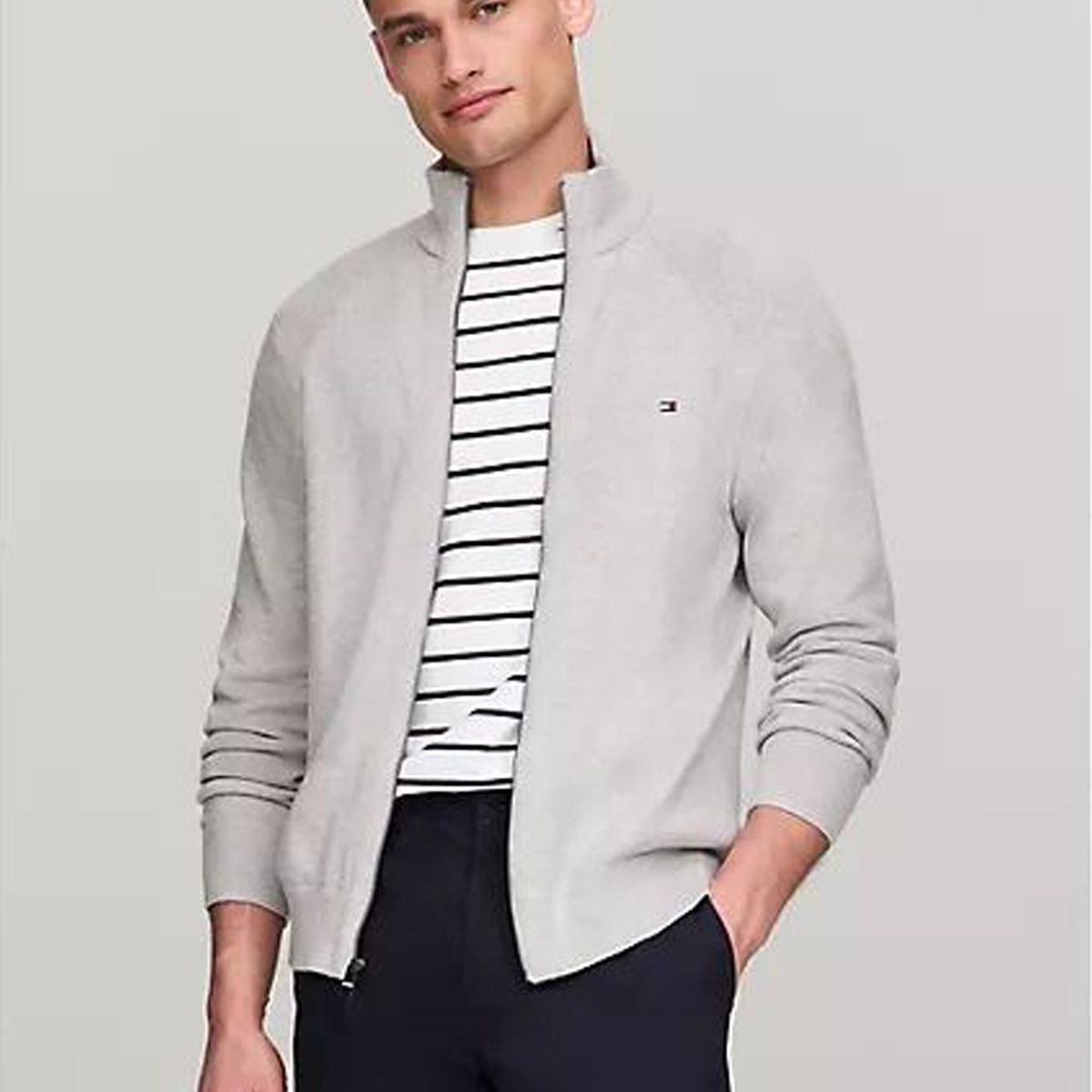 TOMMY HILFIGER - SWEATER  M COTTON ZIP THROUGH