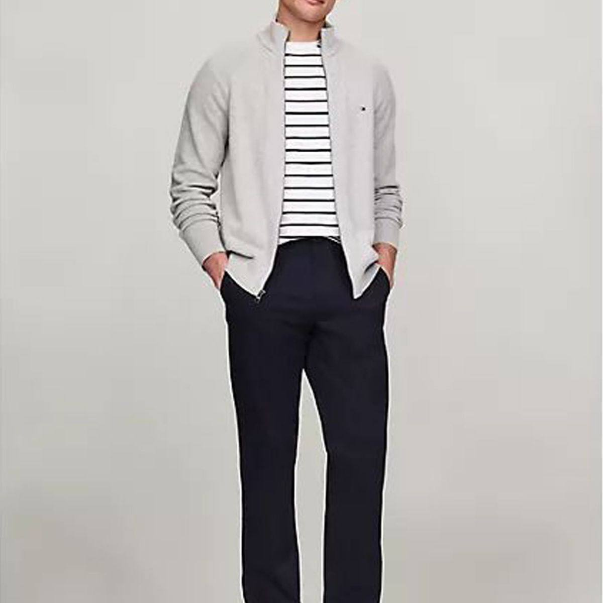 TOMMY HILFIGER - SWEATER  M COTTON ZIP THROUGH