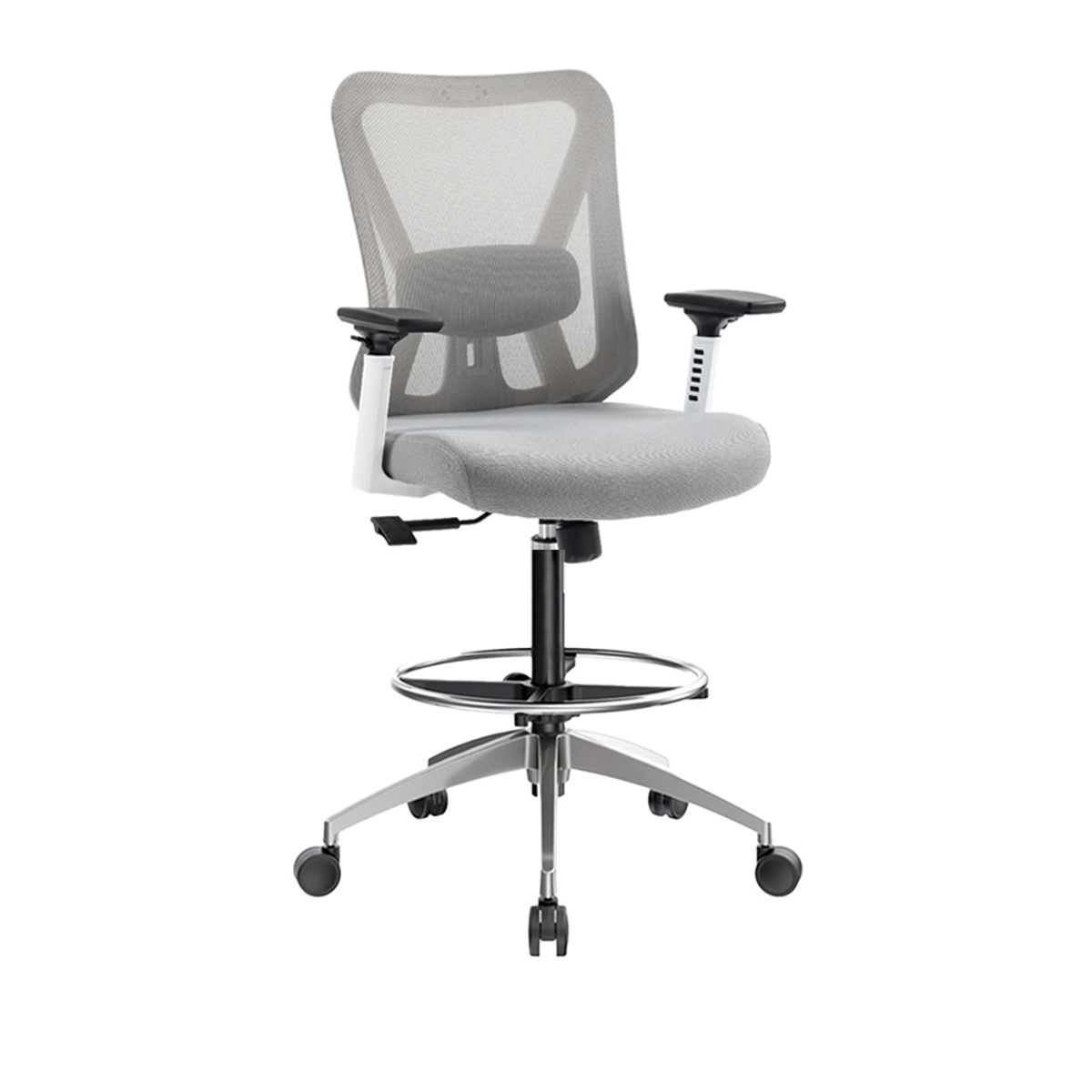 OFIDEAS - Silla Cajero Ergonómica Con Apoyabrazos Smart Gris Aluminio Ofideas