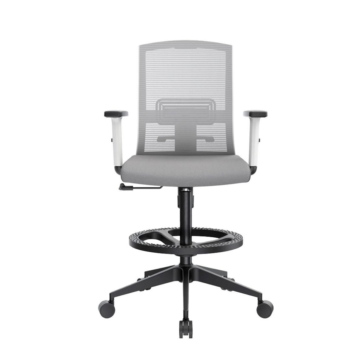 OFIDEAS - Silla Cajero Ergonómica Con Apoyabrazos Monk Gris Nylon Ofideas
