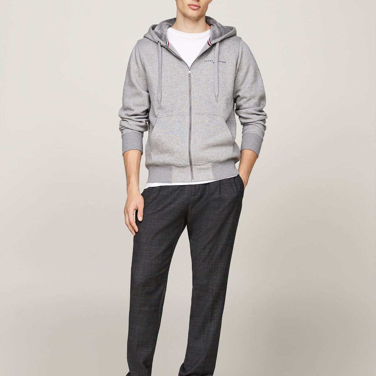 TOMMY HILFIGER - SWEATSHIRT TOMMY LOGO FUR LINED HOODY