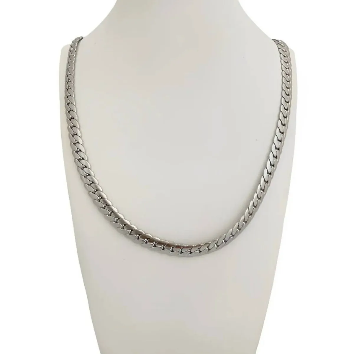 GENERICO - Cadena Lomo De Corvina Plano Plateado Hombre