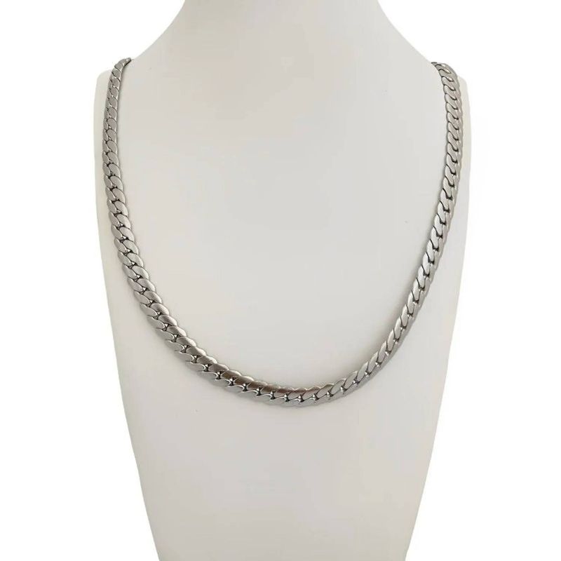 GENERICO - Cadena Lomo De Corvina Plano Plateado Hombre