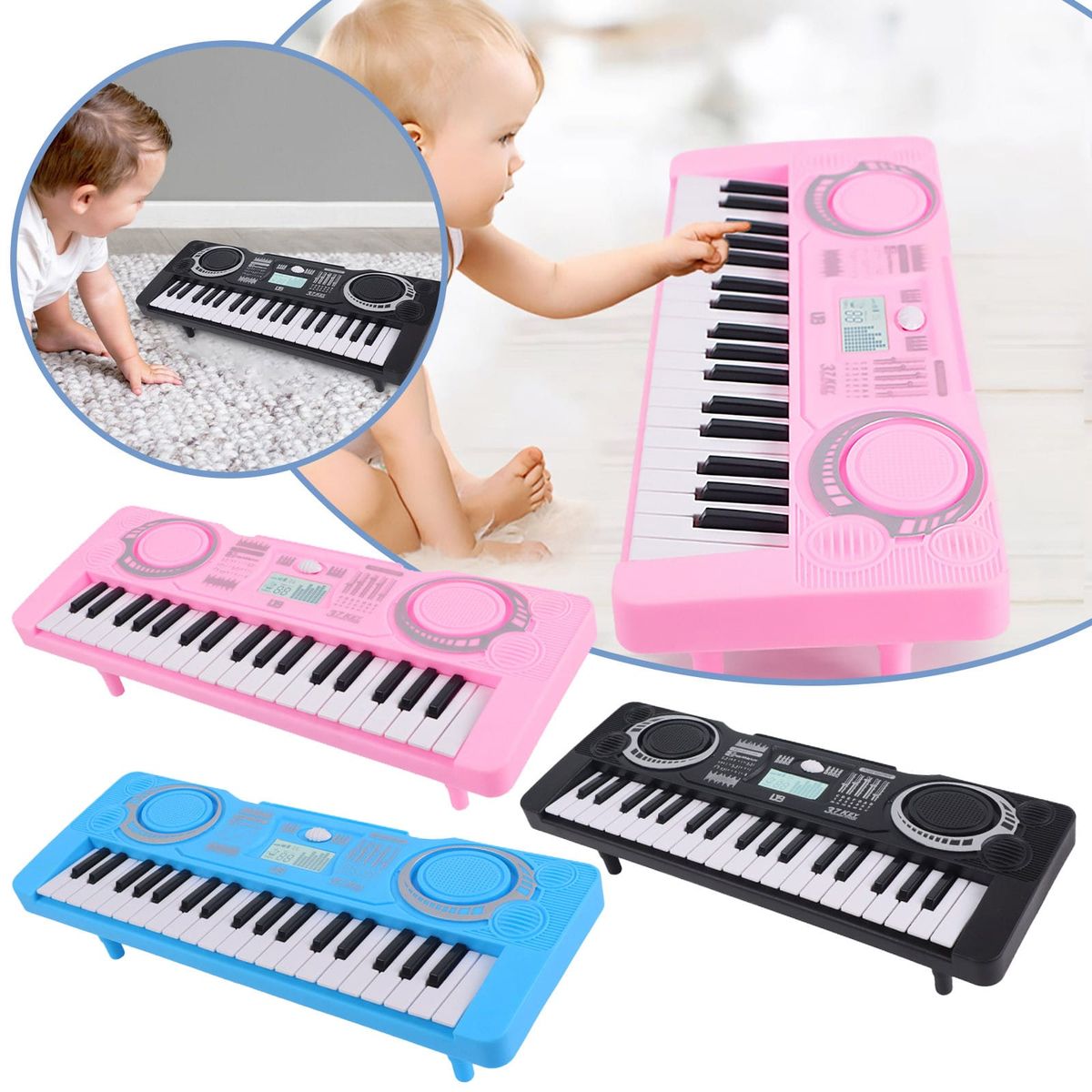GENERICO - MINI PIANO ELECTRONICO PARA NIÑAS COLOR ROSA 37 TECLAS