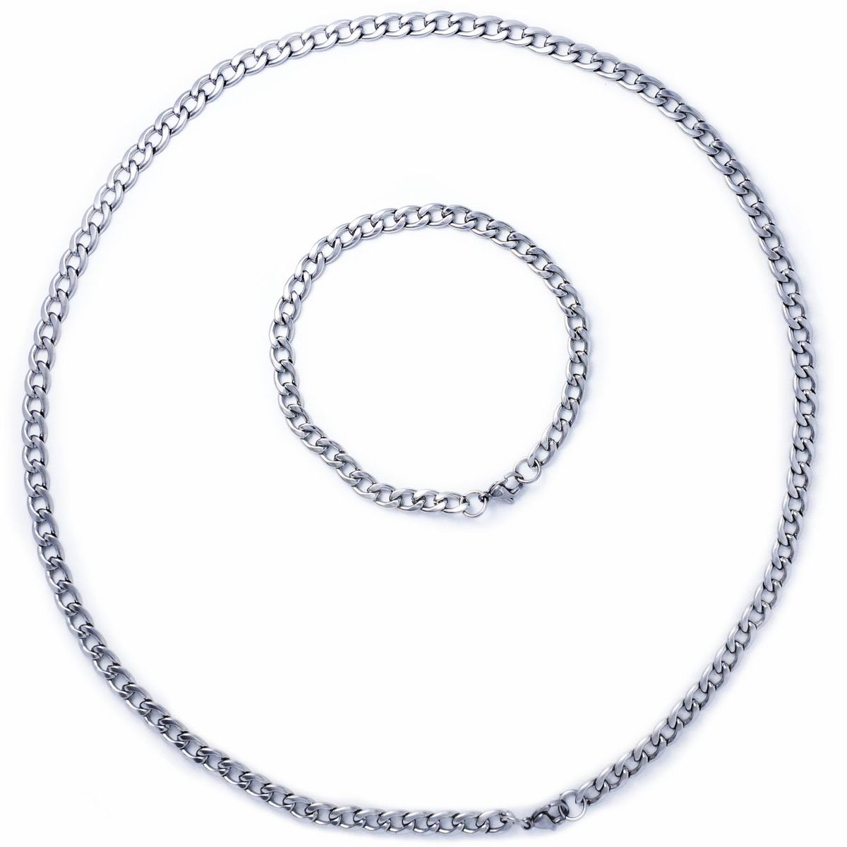 GENERICO - Set Collar Cadena y Pulsera Lomo de Corvina Para hombre