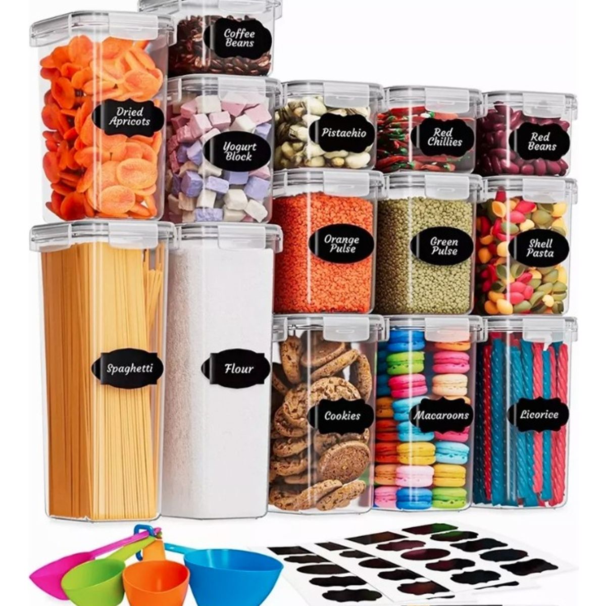 U BUY - 14 Envases Herméticos Tupper Recipientes Medidores Alimentos